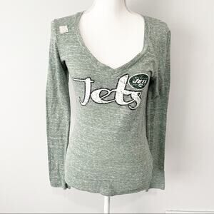 NFL New York Jets team apparel long sleeve scoop neck top small NWT